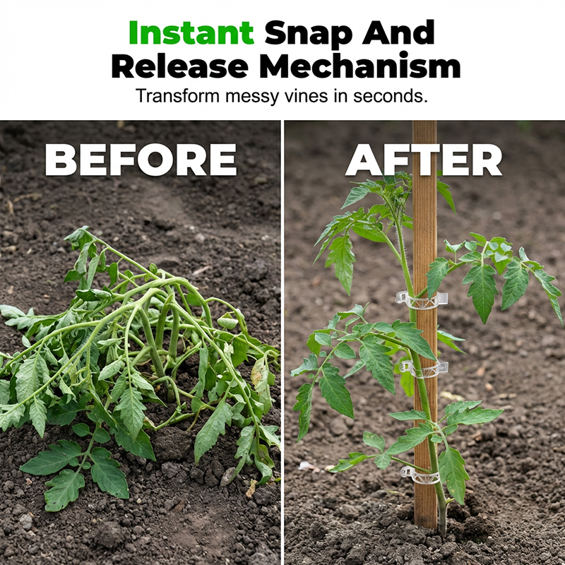 🌱🍅 KAUFE 2, ERHALTE 1 GRATIS! 100-teilige Schnellklett-Pflanzenclips – Unsichtbare Pflanzenstütze für Tomaten & Gurken – Belüftet & UV-beständig – Einfach anzubringen & wiederverwendbar für starke, gesunde Pflanzen ✨