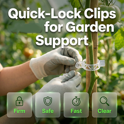 🌱🍅 KAUFE 2, ERHALTE 1 GRATIS! 100-teilige Schnellklett-Pflanzenclips – Unsichtbare Pflanzenstütze für Tomaten & Gurken – Belüftet & UV-beständig – Einfach anzubringen & wiederverwendbar für starke, gesunde Pflanzen ✨