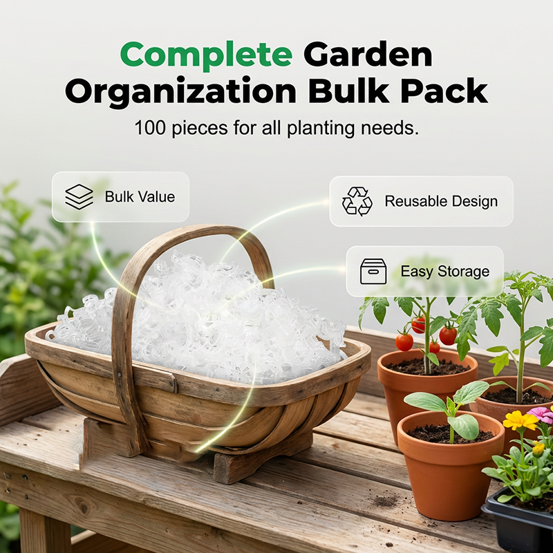 🌱🍅 KAUFE 2, ERHALTE 1 GRATIS! 100-teilige Schnellklett-Pflanzenclips – Unsichtbare Pflanzenstütze für Tomaten & Gurken – Belüftet & UV-beständig – Einfach anzubringen & wiederverwendbar für starke, gesunde Pflanzen ✨