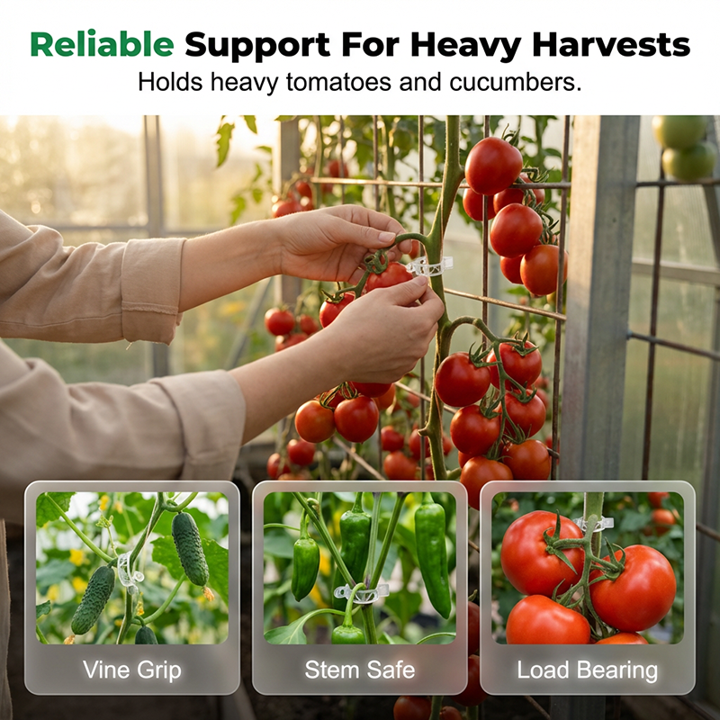 🌱🍅 KAUFE 2, ERHALTE 1 GRATIS! 100-teilige Schnellklett-Pflanzenclips – Unsichtbare Pflanzenstütze für Tomaten & Gurken – Belüftet & UV-beständig – Einfach anzubringen & wiederverwendbar für starke, gesunde Pflanzen ✨