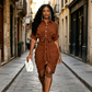 🔥Nur solange der Vorrat reicht – 50% RABATT!🎉 Damen Lässiges Hemdblusenkleid mit Knopfleiste