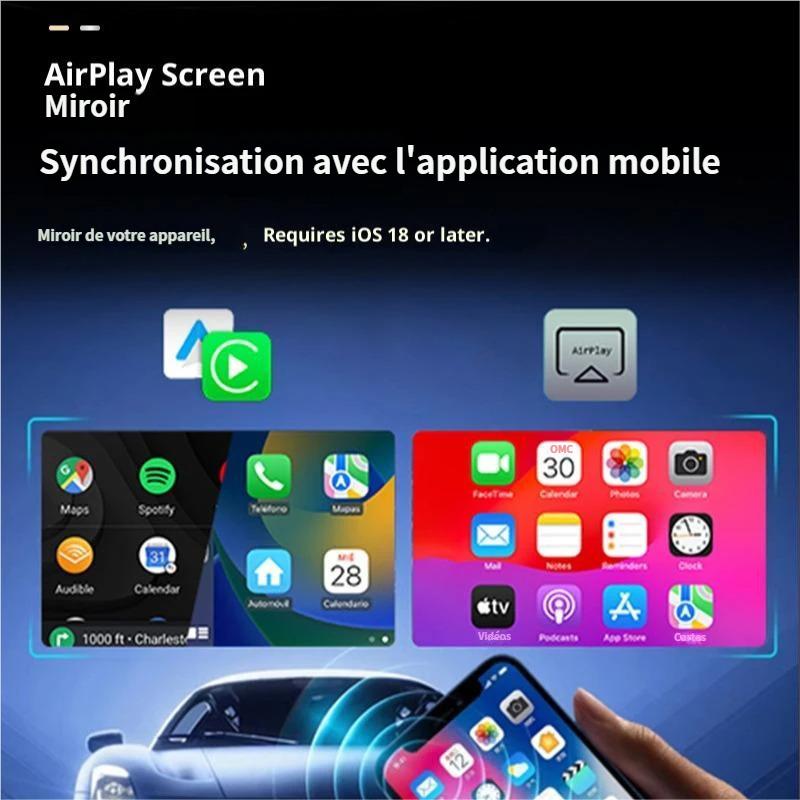 【4 en 1】Adaptateur CarPlay Sans Fil 2027 - Conversion Filaire vers Sans Fil, Plug & Play, Compact et Stable, Compatible avec Voitures et Modèles Android/iPhone - Accessoires Auto