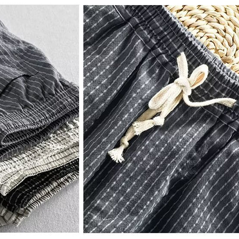 👖✨ 50% RABATT! Herren Freizeithose aus Leinenmischung mit Streifenmuster – Leicht, atmungsaktiv & bequem 🍂
