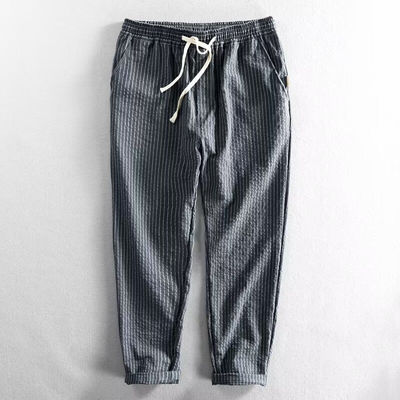 👖✨ 50% RABATT! Herren Freizeithose aus Leinenmischung mit Streifenmuster – Leicht, atmungsaktiv & bequem 🍂
