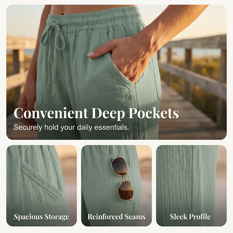 👖✨ Leichte Damen-Capri mit Falten & verstellbarem Bund – 50% RABATT! Premium-Qualität für den Alltag