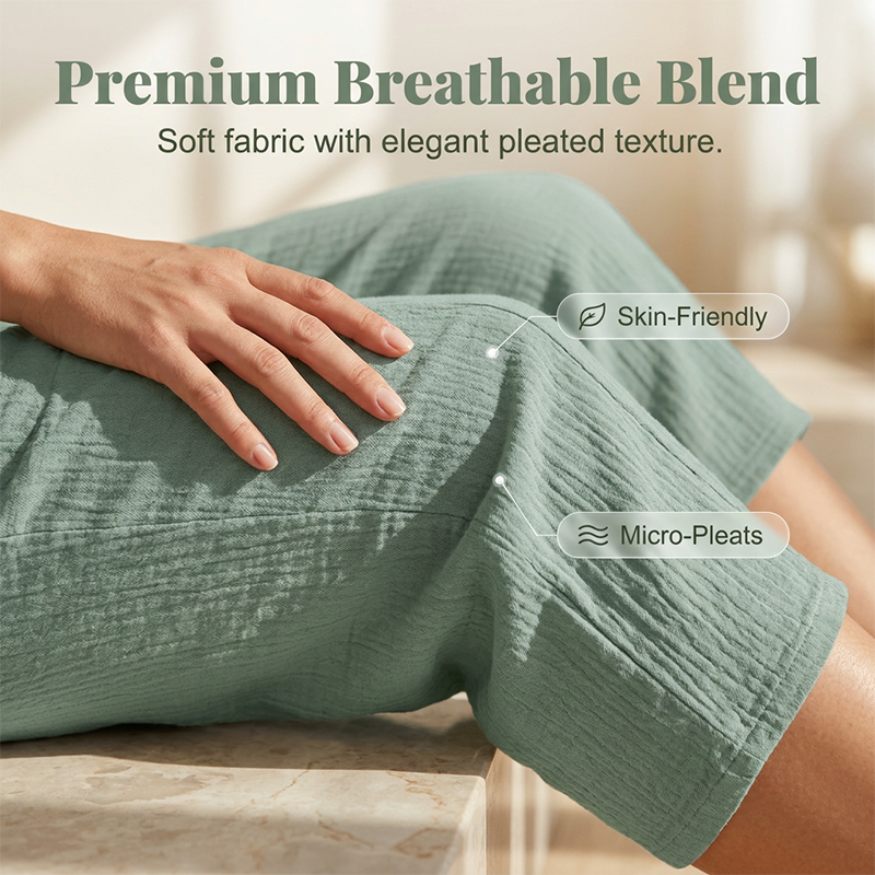 👖✨ Leichte Damen-Capri mit Falten & verstellbarem Bund – 50% RABATT! Premium-Qualität für den Alltag