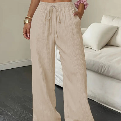 👖✨ 50% RABATT! Damen weite Hose mit Knittereffekt – Einfarbig, luftig & bequem für einen lässig-stilvollen Look 🌬️