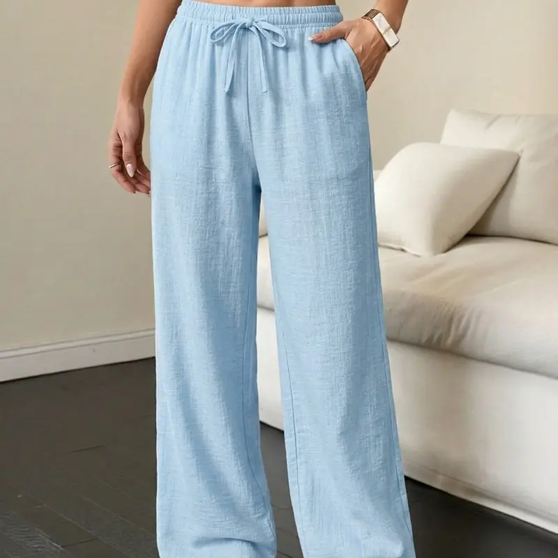 👖✨ 50% RABATT! Damen weite Hose mit Knittereffekt – Einfarbig, luftig & bequem für einen lässig-stilvollen Look 🌬️