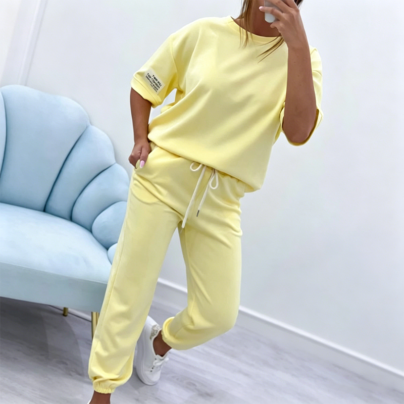 👚💥 NEUER HEISSER SALE! Lässiges Set aus kurzärmeligem Oberteil und Hose für Damen – Bequem, luftig & perfekt für Sommer, Freizeit & Urlaub ✨