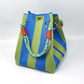 Gestreifte Strick-Bucket-Tasche – leicht, flexibel & vielseitig – ideal für den Alltag, Strand & Shopping