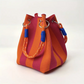 Gestreifte Strick-Bucket-Tasche – leicht, flexibel & vielseitig – ideal für den Alltag, Strand & Shopping