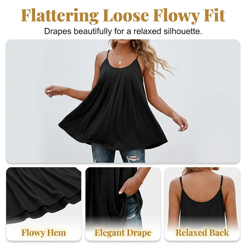👗 JETZT 50% RABATT! 🌿 Luftiges Plissee-Sommerträgerhemd – Weiches Atmungsaktives Gewebe & Lockere Passform – Elegantes Design & Vielseitiger Stil – Perfekt für Freizeitausgänge ☀️