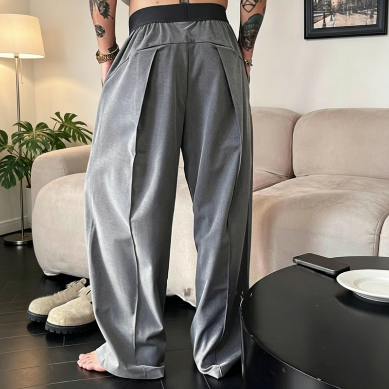 👖 50% RABATT! ✨ Herren Weithose mit Falten & elastischem Bund – Bequem, stilvoll & perfekt für Büro, Freizeit oder Reisen – atmungsaktiv und knitterarm 🌿