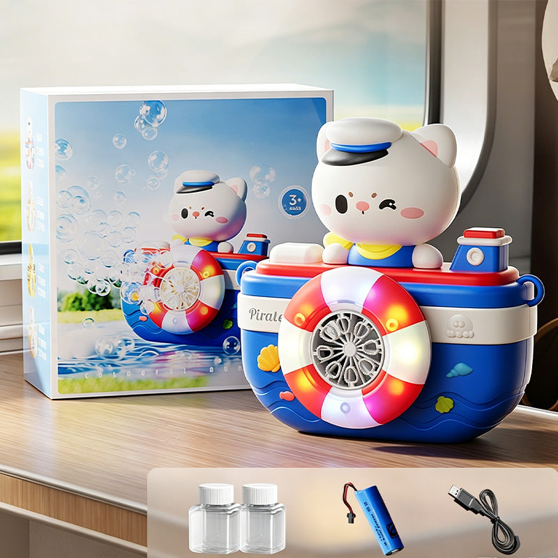 ⛵✨ Seifenblasenmaschine im Matrosen-Boot-Design – Automatische Blasenparty für Kindergeburtstage & Gartenfest