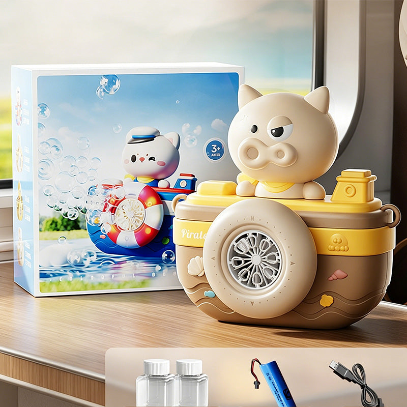 ⛵✨ Seifenblasenmaschine im Matrosen-Boot-Design – Automatische Blasenparty für Kindergeburtstage & Gartenfest