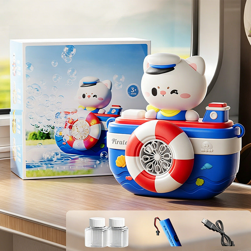 ⛵✨ Seifenblasenmaschine im Matrosen-Boot-Design – Automatische Blasenparty für Kindergeburtstage & Gartenfest