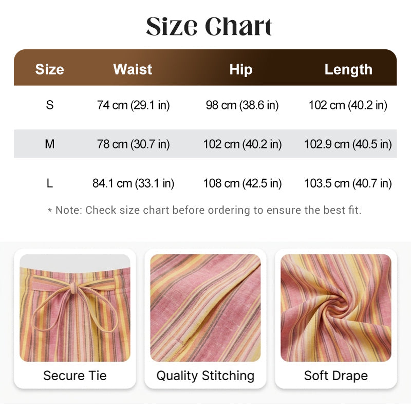 👖✨ 50% RABATT! Gestreifte Damenhose mit Kordelzug und weitem Bein – Leicht, lässig & perfekt für einen lässig-stilvollen Look 🍂