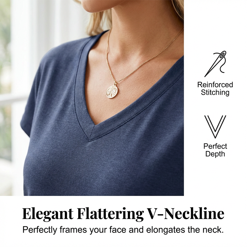 👕✨ 50% RABATT! Lässiges Damen-T-Shirt mit V-Ausschnitt und kurzen Ärmeln – Weich, vielseitig & perfekt für den Alltag 💫