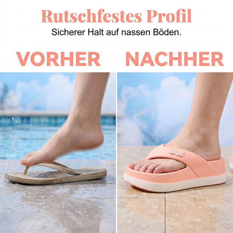 🌥️🩴 50% RABATT! Wolkenweiche Plateau Flip-Flops für Damen – Superbequem, federnd & perfekt für Sommer & Alltag ✨