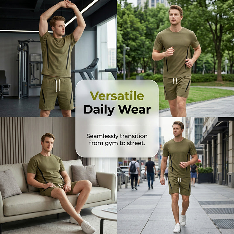 👕🩳 50% RABATT! Herren Waffelstrick-Set: T-Shirt & Shorts – Leicht, bequem & perfekt für Zuhause, Sport & Freizeit 🍂