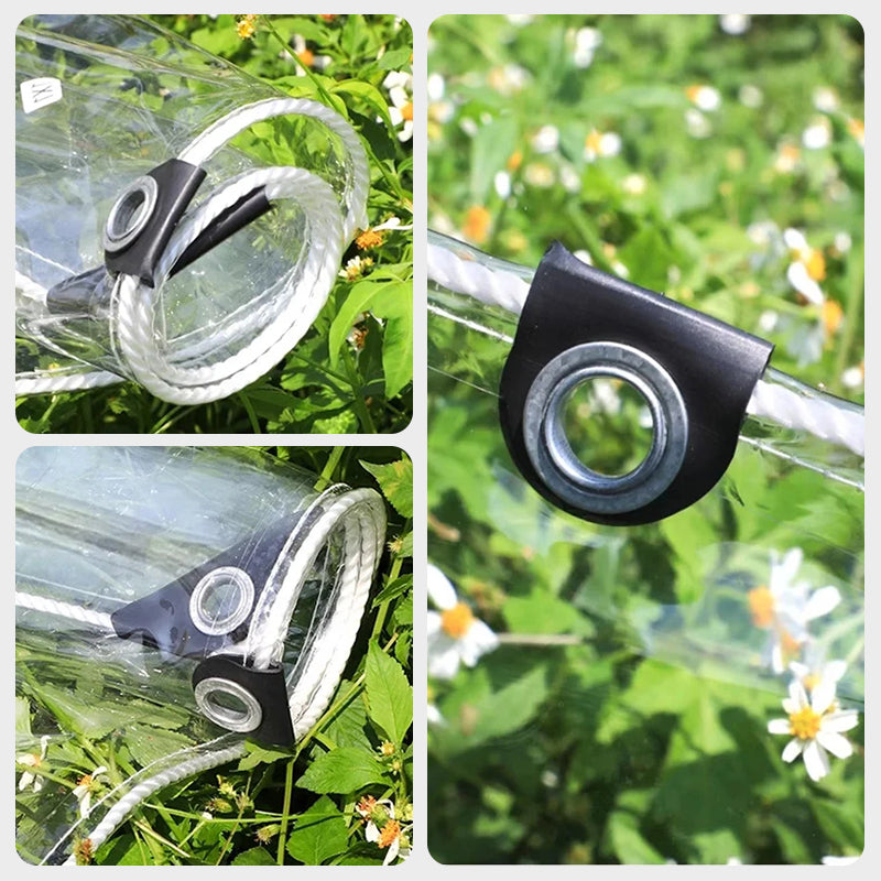 🛡️50% RABATT🌧️ Transparente Schwerlastplane | 0,35 mm wetterfestes PVC · reißfest und UV-beständig · transparent und lichtdurchlässig · verstärkte Ösen · vielseitig einsetzbar