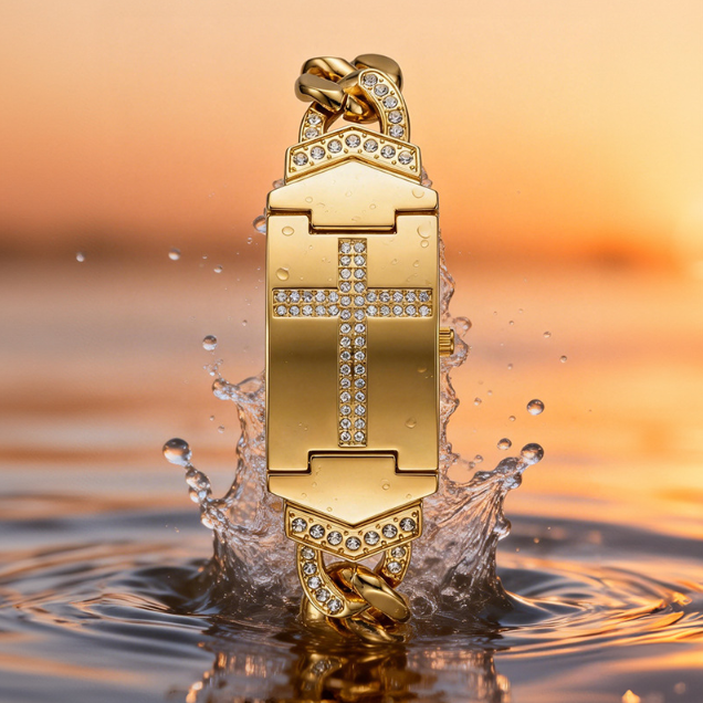 ⌚✨ Sommerliche Eleganz: Damen-Armuhr mit funkelndem Kristallkreuz, geometrischem Rechteck-Zifferblatt & hochwertigem Metallarmband – 50% RABATT! 🌸
