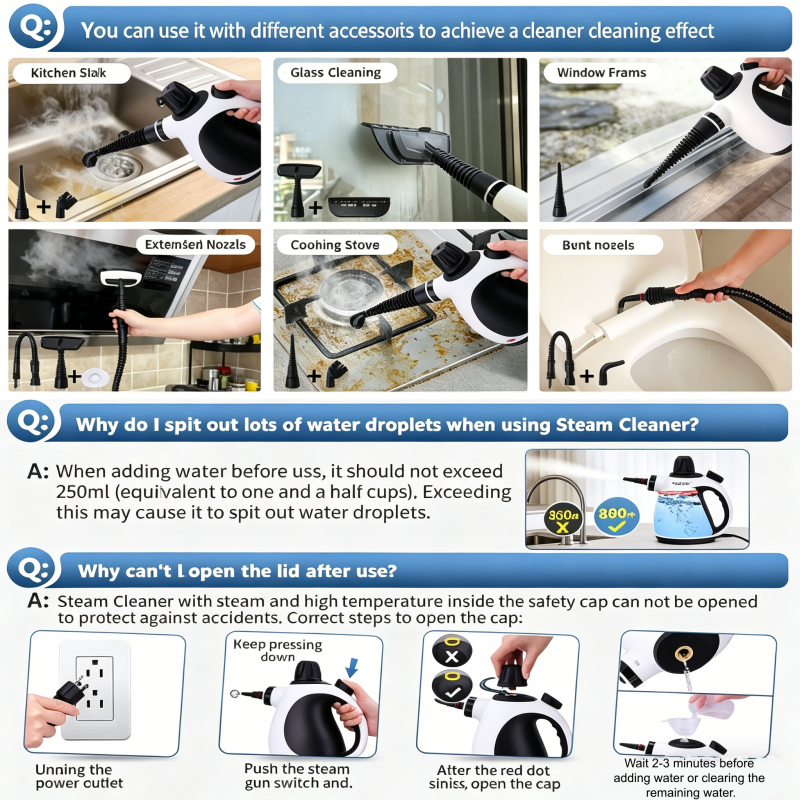 🚿✨ Handlicher Druckdampf-Reiniger mit Zubehör – Hochdruck-Dampf ohne Chemie, für Küche, Bad & Polster