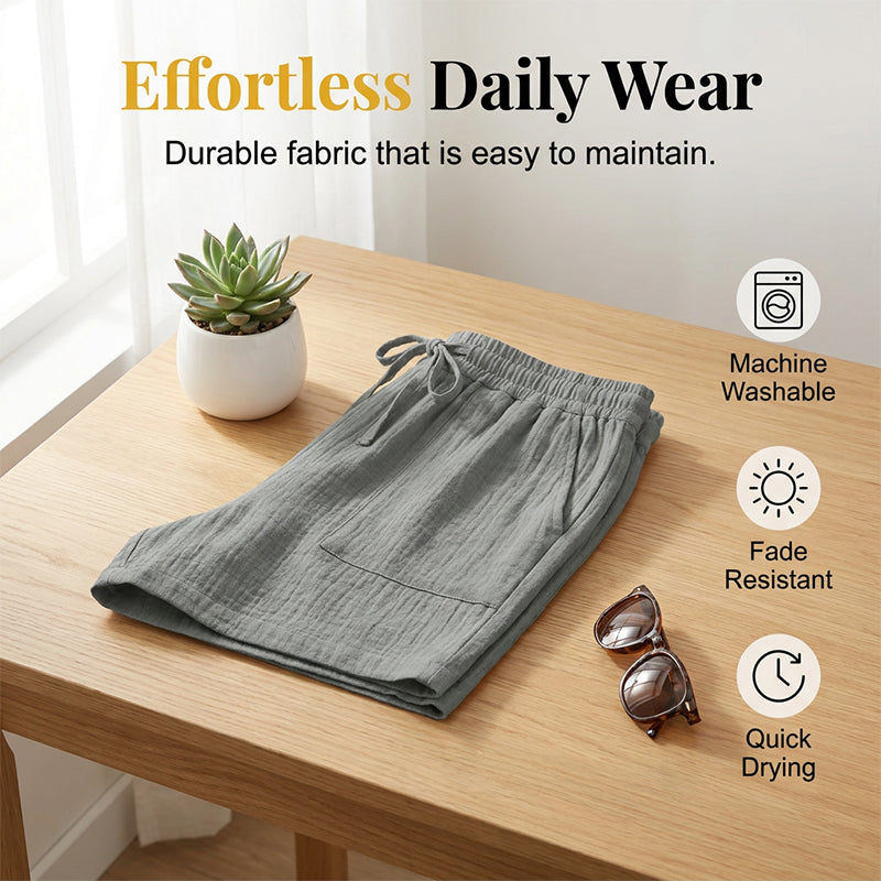 🌺🔥 50% RABATT ⏰ Damen High-Waist Shorts aus Baumwoll-Leinen – luftig, bequem & perfekt für den Sommer ☀️✨