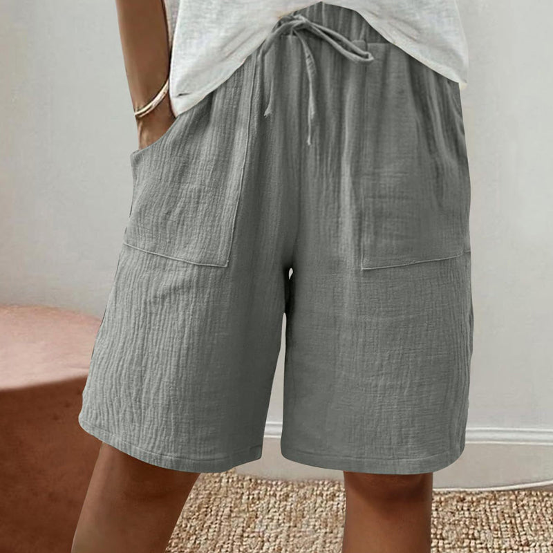 🌺🔥 50% RABATT ⏰ Damen High-Waist Shorts aus Baumwoll-Leinen – luftig, bequem & perfekt für den Sommer ☀️✨