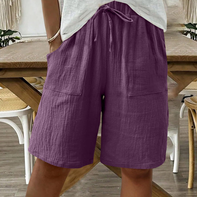 🌺🔥 50% RABATT ⏰ Damen High-Waist Shorts aus Baumwoll-Leinen – luftig, bequem & perfekt für den Sommer ☀️✨