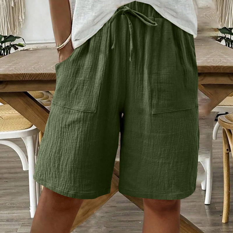 🌺🔥 50% RABATT ⏰ Damen High-Waist Shorts aus Baumwoll-Leinen – luftig, bequem & perfekt für den Sommer ☀️✨