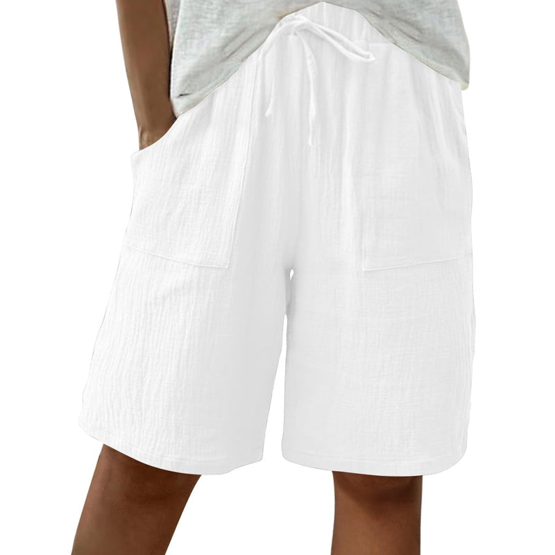 🌺🔥 50% RABATT ⏰ Damen High-Waist Shorts aus Baumwoll-Leinen – luftig, bequem & perfekt für den Sommer ☀️✨
