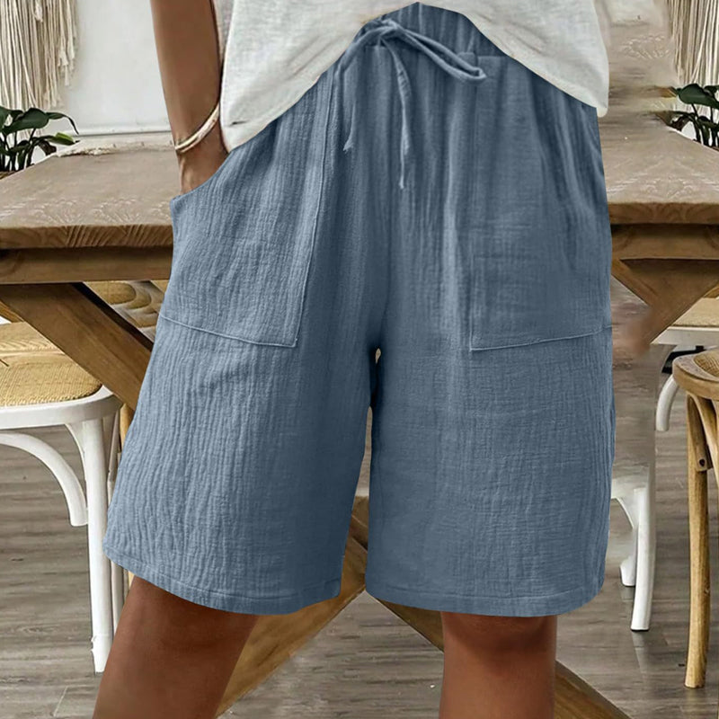 🌺🔥 50% RABATT ⏰ Damen High-Waist Shorts aus Baumwoll-Leinen – luftig, bequem & perfekt für den Sommer ☀️✨