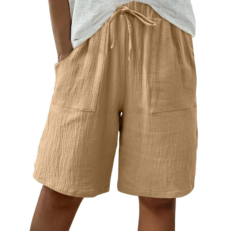 🌺🔥 50% RABATT ⏰ Damen High-Waist Shorts aus Baumwoll-Leinen – luftig, bequem & perfekt für den Sommer ☀️✨