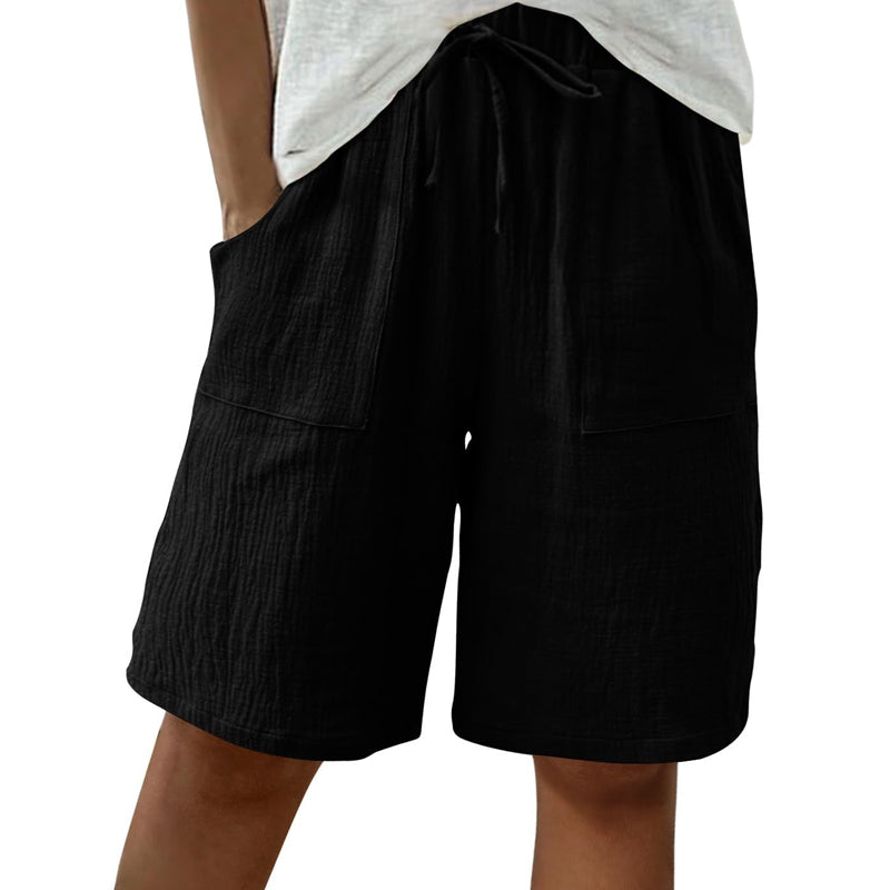 🌺🔥 50% RABATT ⏰ Damen High-Waist Shorts aus Baumwoll-Leinen – luftig, bequem & perfekt für den Sommer ☀️✨