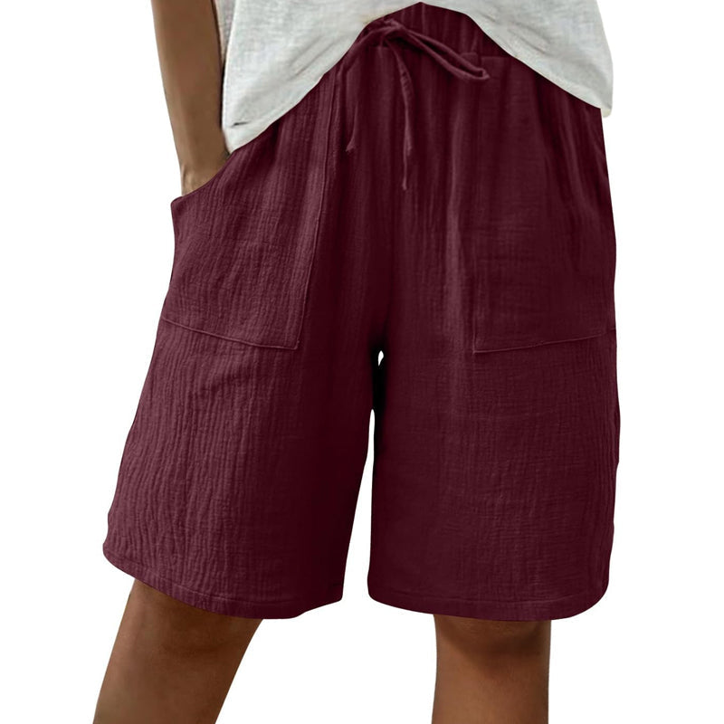 🌺🔥 50% RABATT ⏰ Damen High-Waist Shorts aus Baumwoll-Leinen – luftig, bequem & perfekt für den Sommer ☀️✨