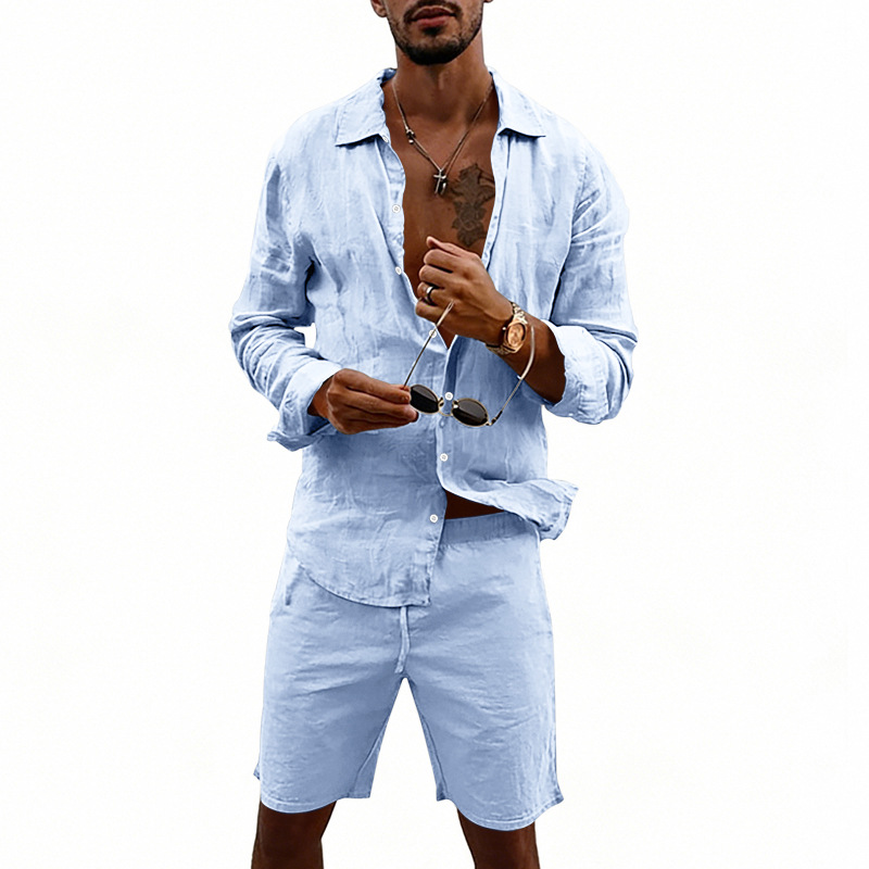 👔☀️ 50% RABATT! Herren-Leinenhemd & Shorts Set – Lässig, sommerlich & luftig – Ideal für warme Tage oder den Urlaub – bequem & stilvoll 🩳🌿✨