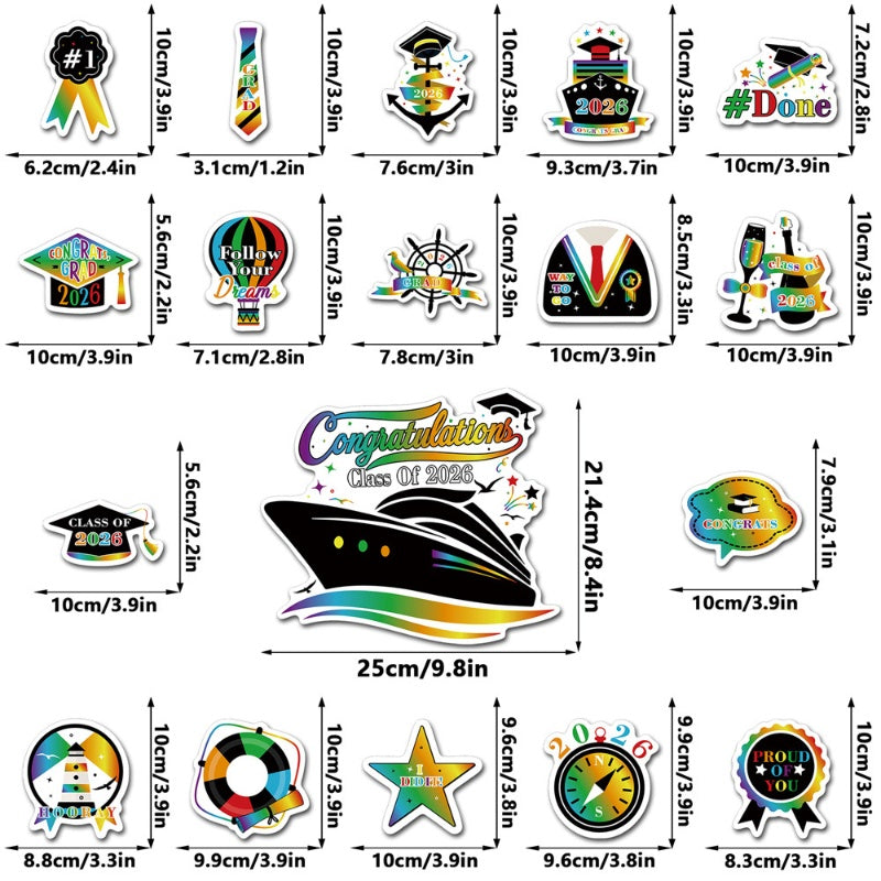 🎓🧲 GROSSE MAGNETE FÜR ABSCHLUSSBALL-DEKO – Jumbo-Garagentafeln, Auto- & Fotodisplays – UV-beständig & wiederverwendbar