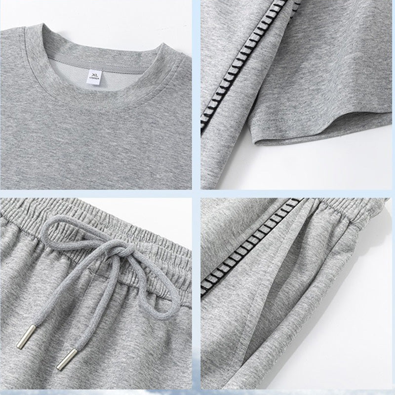 Men's Casual Crew Neck T-Shirt & Pants Set