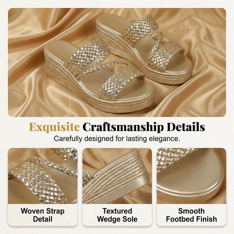 👠🌺 50% RABATT! Damen-Plateausandalen mit gewebtem Riemen – Elegant, bequem & perfekt für Sommer, Party & Strand ✨