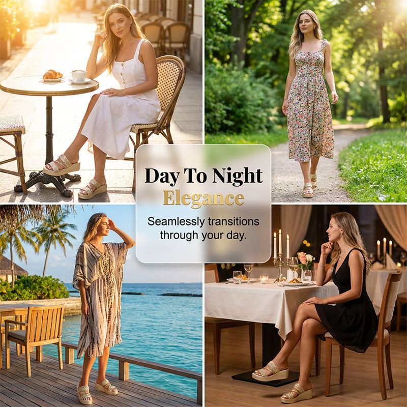 👠🌺 50% RABATT! Damen-Plateausandalen mit gewebtem Riemen – Elegant, bequem & perfekt für Sommer, Party & Strand ✨