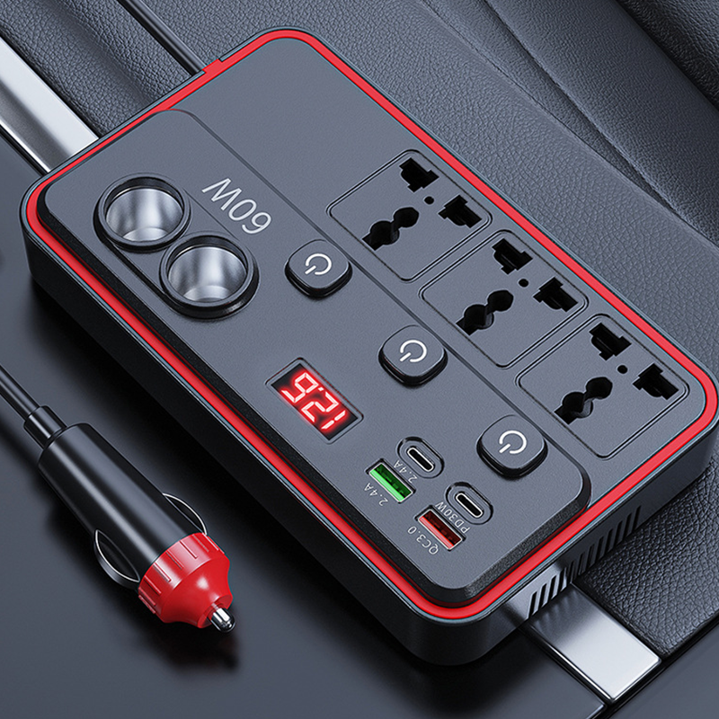 🔌🚗 50% RABATT! Multifunktionales Autoladegerät mit Steckdosen und USB-Anschluss – 3 USB-Ports, 2 AC-Steckdosen & LED-Beleuchtung ✨