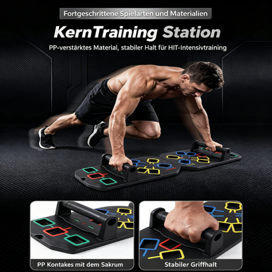 🧱✨ Faltbares Liegestützbrett mit Farbcodierung – Trainingsboard für Home-Workouts, Kraft & Stabilisation 💪