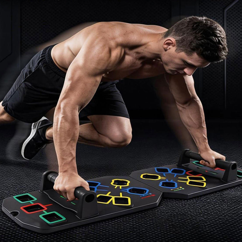 🧱✨ Faltbares Liegestützbrett mit Farbcodierung – Trainingsboard für Home-Workouts, Kraft & Stabilisation 💪