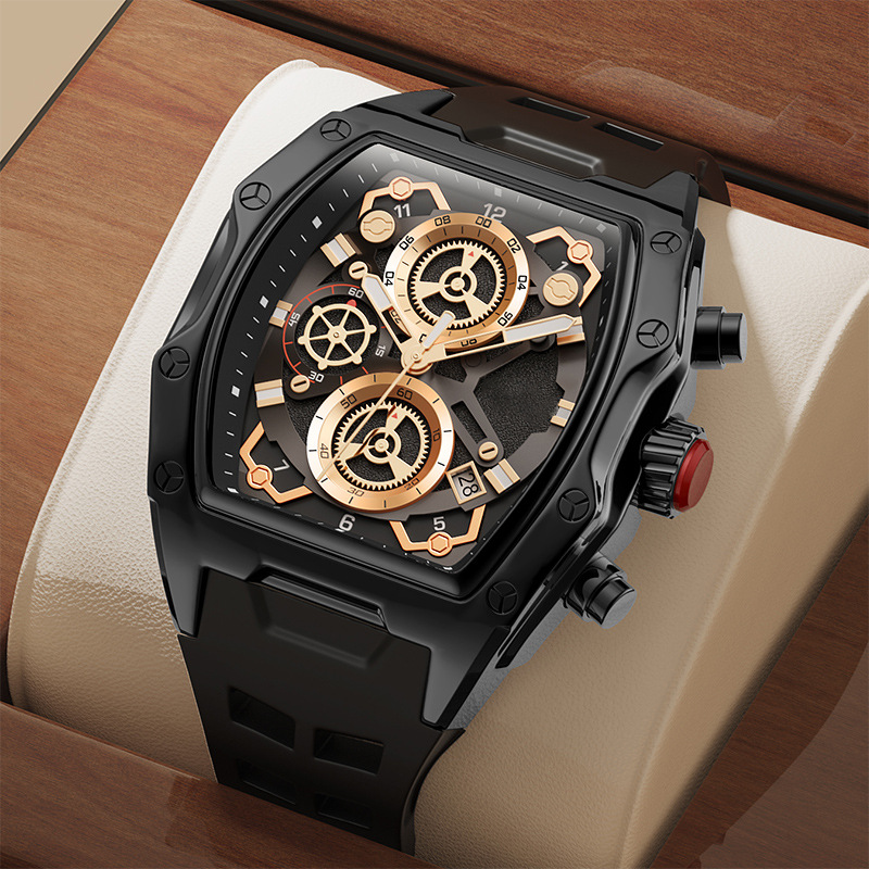 ⌚✨ Herrenuhr in Tonneau-Form mit Quarzwerk – 50% RABATT! Elegantes, klassisches Design & präzise Zeitmessung