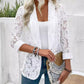 🧥🌸 Lässige langärmelige Spitzenjacke mit Blumenmuster und Lochmuster – 50% RABATT! Romantisch, feminin & perfekt für Frühling, Herbst oder kühle Sommerabende 🍂