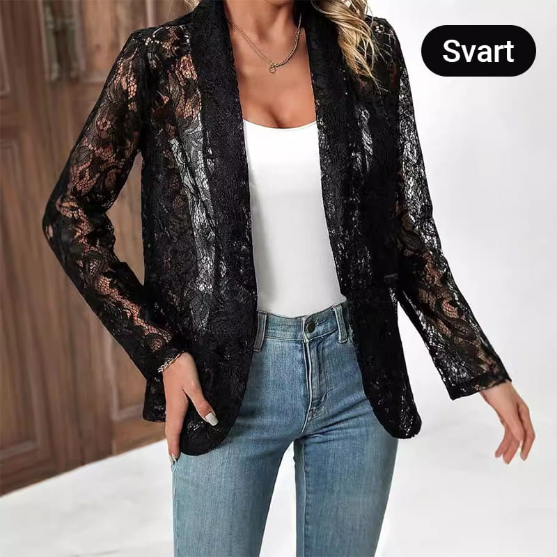 🧥🌸 Lässige langärmelige Spitzenjacke mit Blumenmuster und Lochmuster – 50% RABATT! Romantisch, feminin & perfekt für Frühling, Herbst oder kühle Sommerabende 🍂