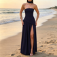 👗✨ Sexy trägerloses Maxikleid mit rückenfreiem Design und hohem Beinschlitz für Damen – 50% RABATT! Verführerisch, elegant & perfekt für Galas, Hochzeiten oder festliche Abende 🌹