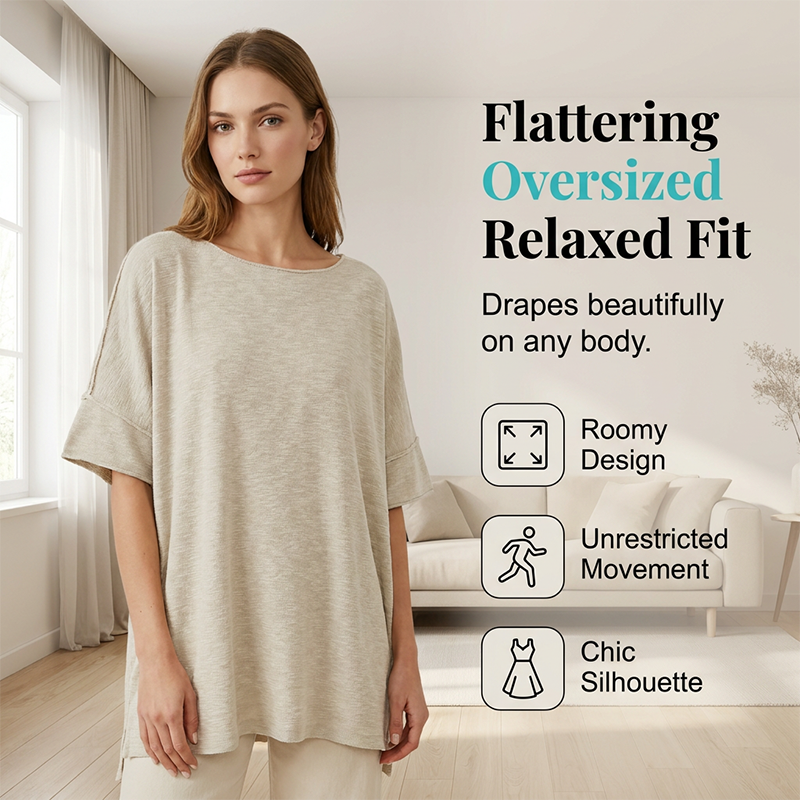 🌺👕 Lockeres Damen Oberteil – U-Boot-Ausschnitt, Einfarbig & Bequem – 50% RABATT! Leicht, lässig & perfekt für Sommer & Alltag ☁️