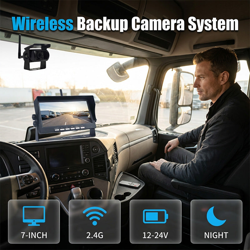 📹 50 % Rabatt! 🥳Über 50.000 verkauft!🚛🛡️7-Zoll Rückfahrkamera Set mit Monitor – Kabellos für LKW, Bus & Traktor 🚛 Klare Rückansicht